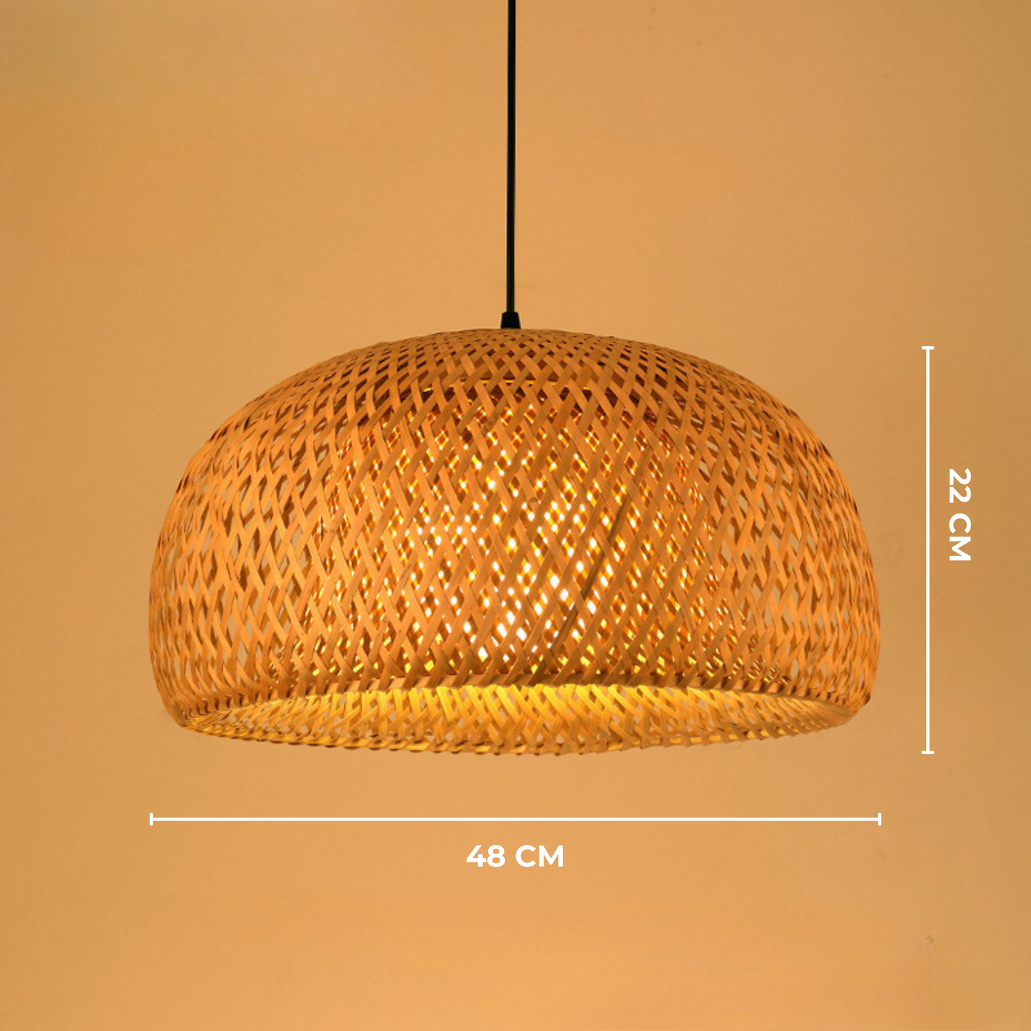 SVAN - Handgemaakte gevlochten Ronde Bamboe hanglamp