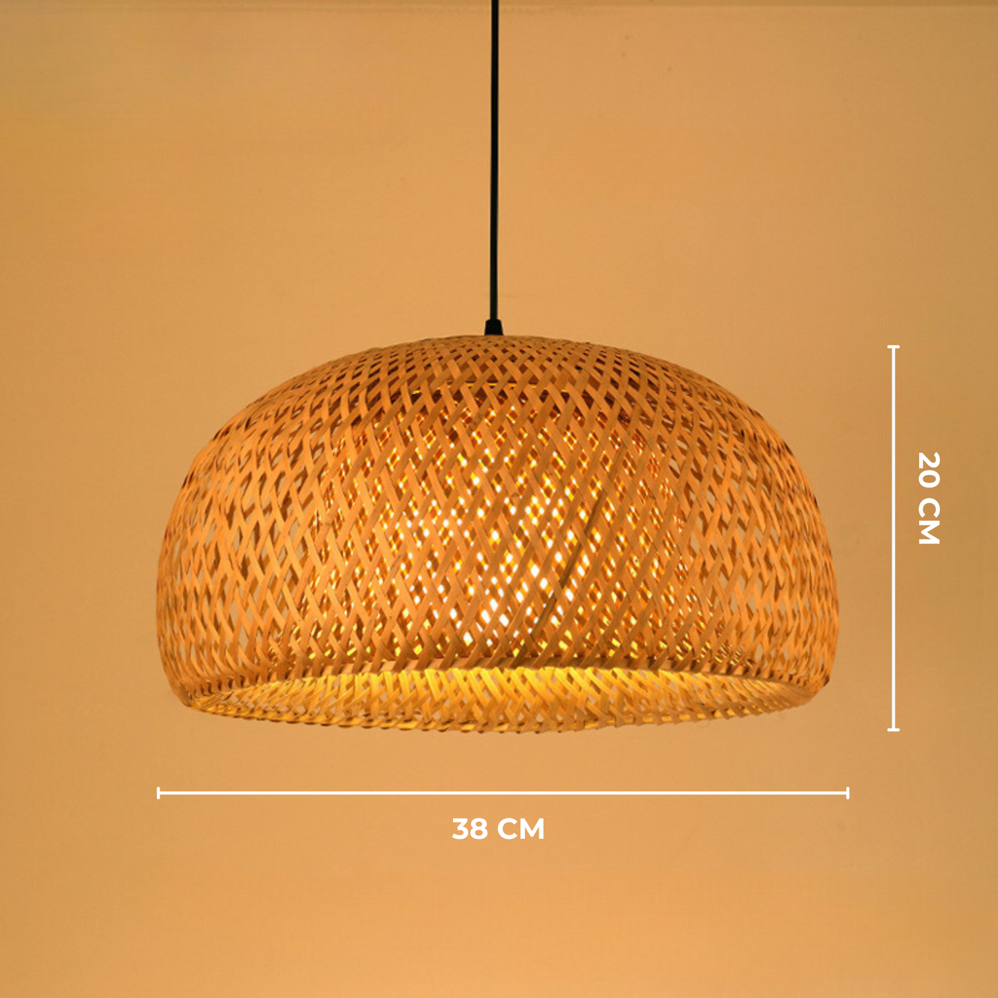 SVAN - Handgemaakte gevlochten Ronde Bamboe hanglamp