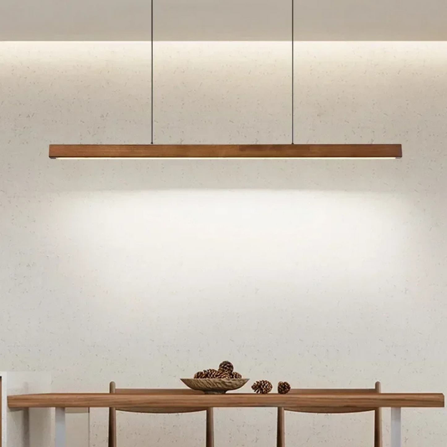 HYGGE - Gerade LED-Pendelleuchte aus Holz