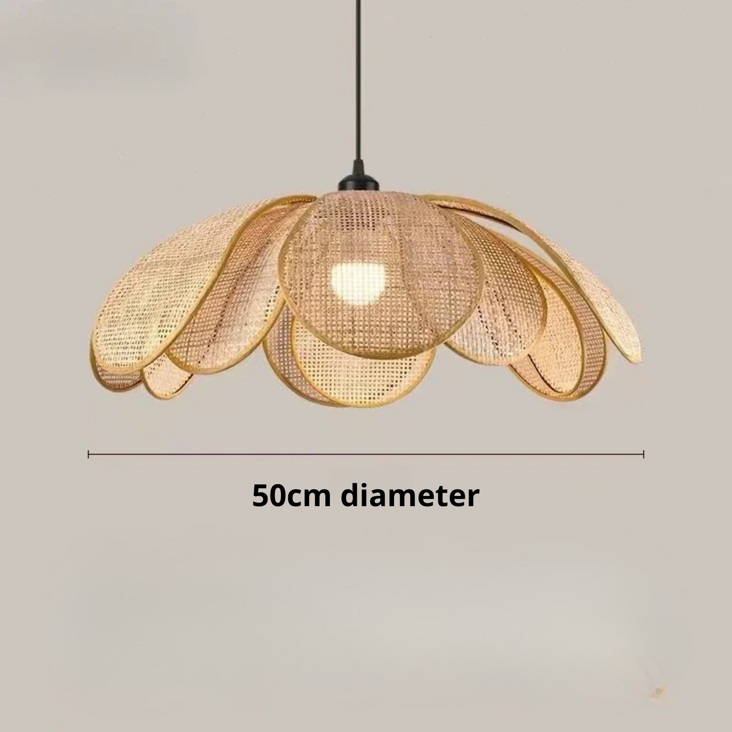 LUME - Handgemaakte Bloemlamp van Gevlochten Bamboe