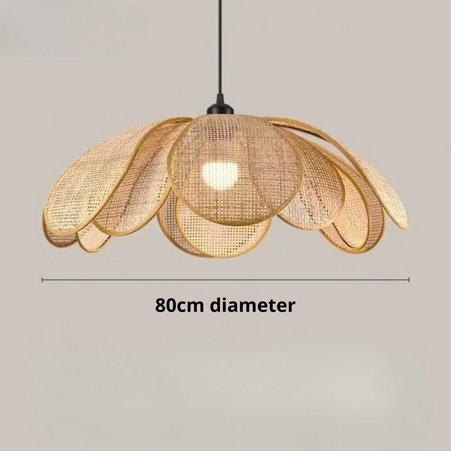 LUME - Handgemaakte Bloemlamp van Gevlochten Bamboe