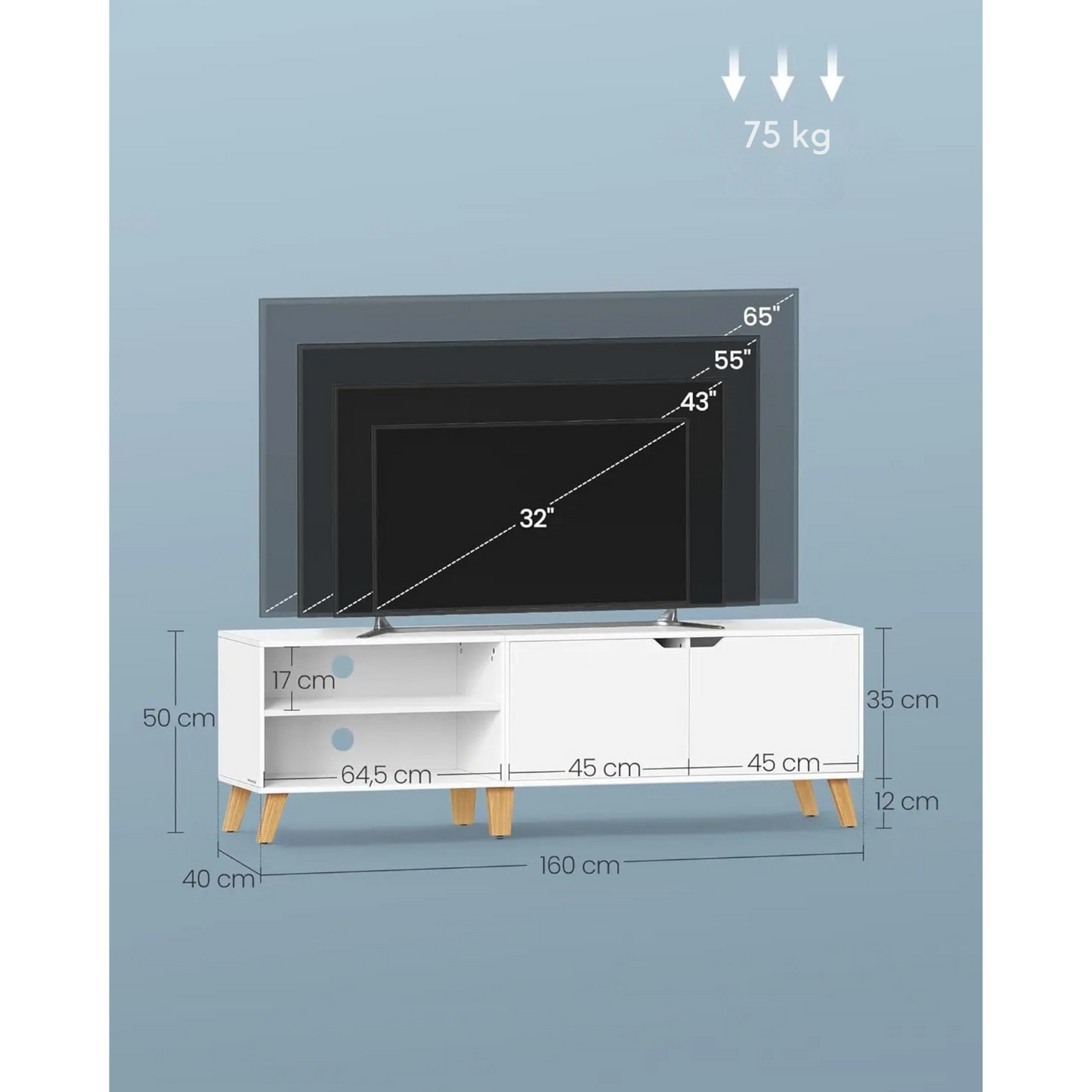 HALO - TV-Schrank mit Türen und Regalen