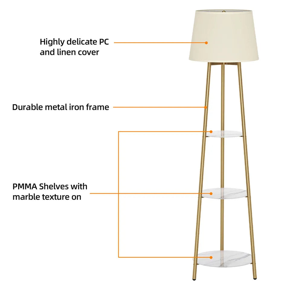 FLOE - Moderne Driepoot Vloerlamp met Planken