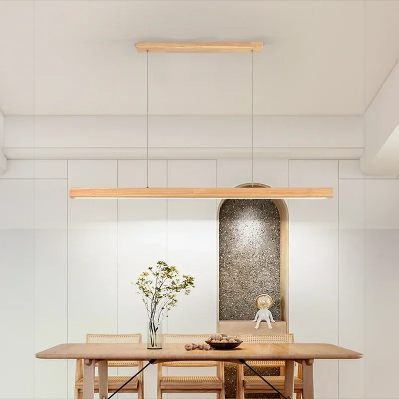 HYGGE - Gerade LED-Pendelleuchte aus Holz